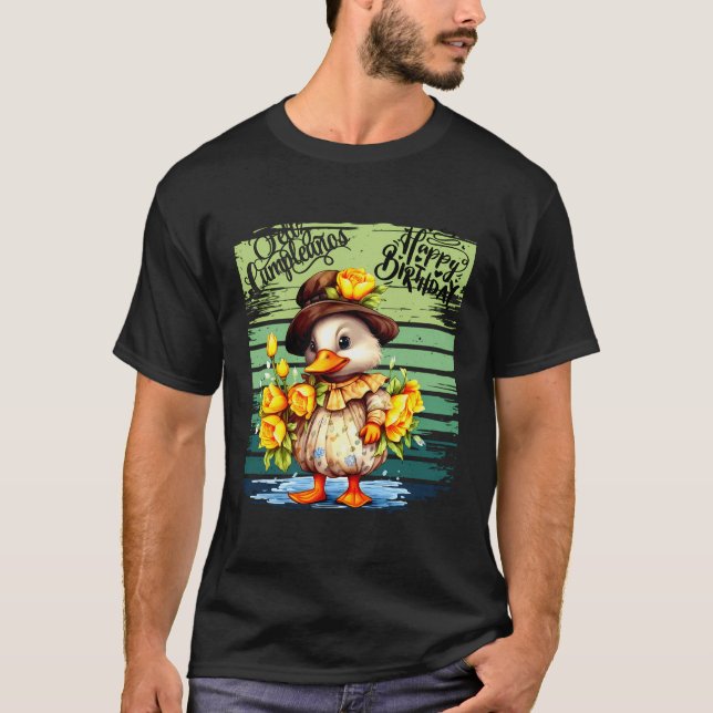 T-shirt Anniversaire des filles au canard (Devant)