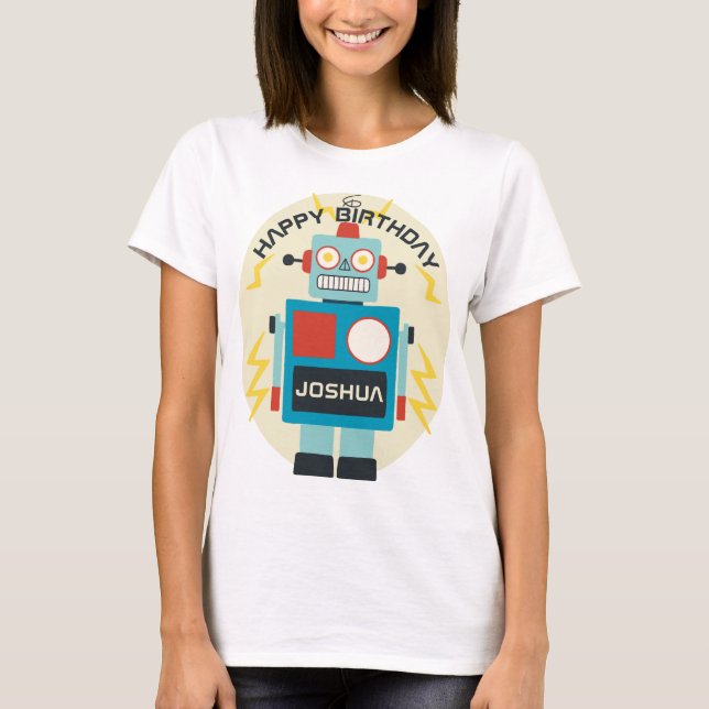 T-shirt Anniversaire des robots de jouets (Devant)