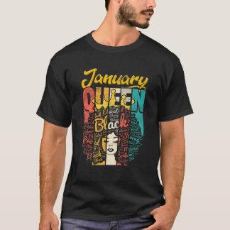 T-shirt Anniversaire Dixième Reine Née En Janvier Filles F