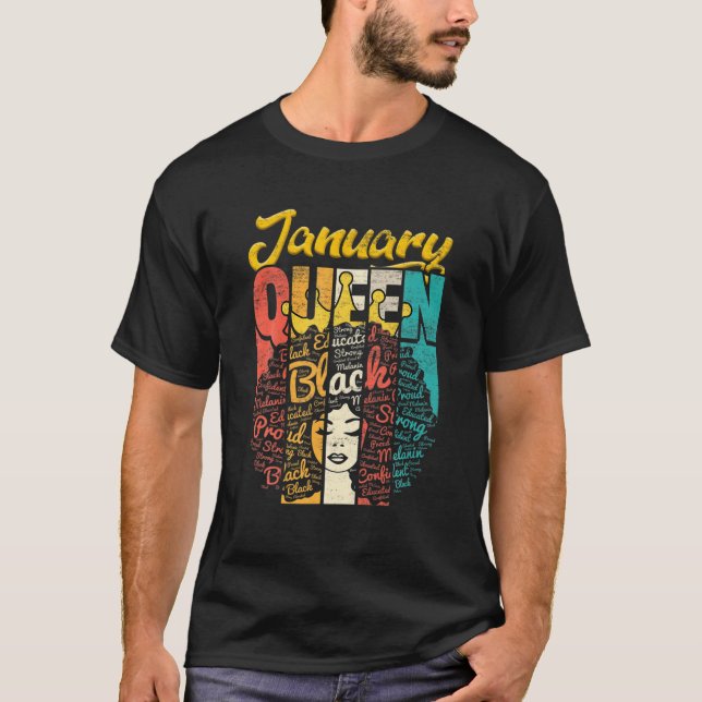 T-shirt Anniversaire Dixième Reine Née En Janvier Filles F (Devant)