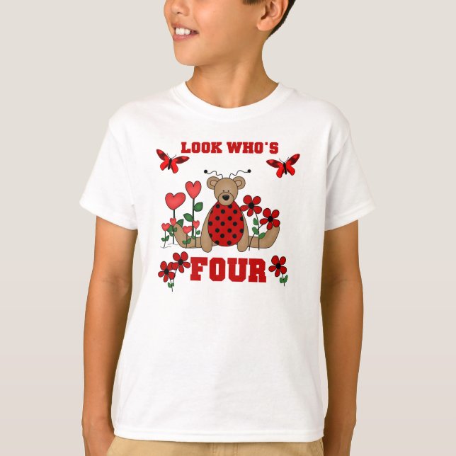 T-shirt Anniversaire d'ours de coccinelle 4ème (Devant)
