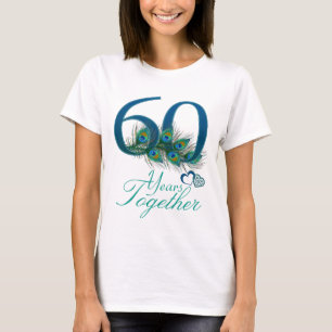 T-shirt anniversaire du mariage / 60 / 60ème / numéro 60