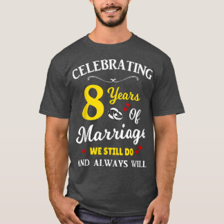 T-shirt Anniversaire du Mariage de la 8e année