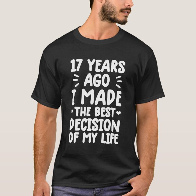 T-shirt Anniversaire Du Mariage Marié De 17 Ans (Devant)