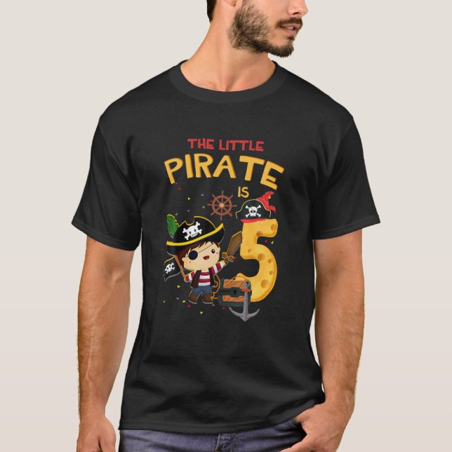 T-shirt Anniversaire Du Petit Pirate 5 Ans 5E Anniversaire (Devant)