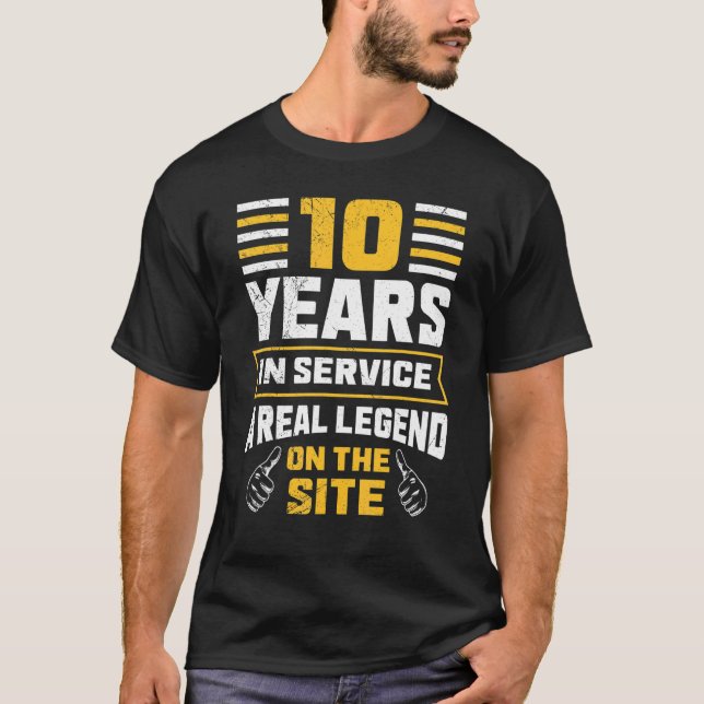 T-shirt Anniversaire Du Travail 10 Anniversaire Du Service (Devant)
