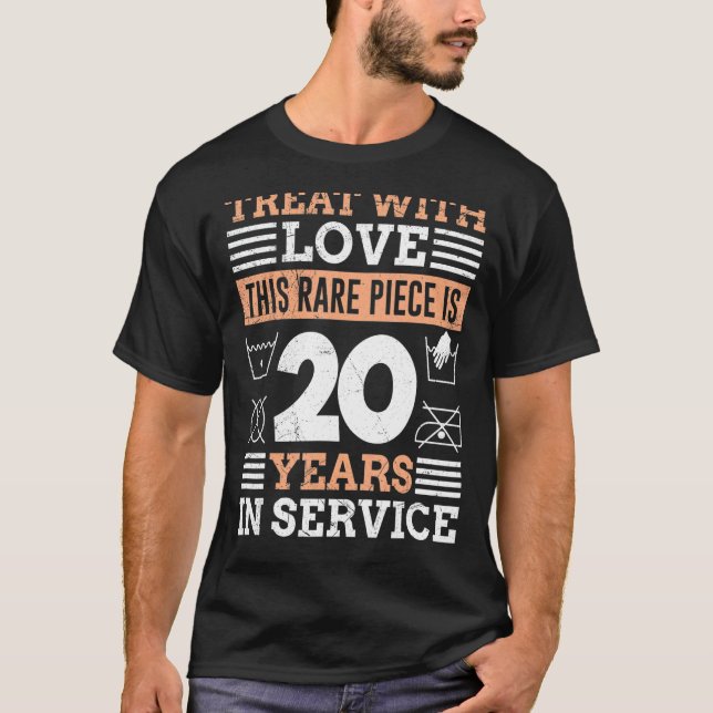 T-shirt Anniversaire du travail 20 ans de service (Devant)