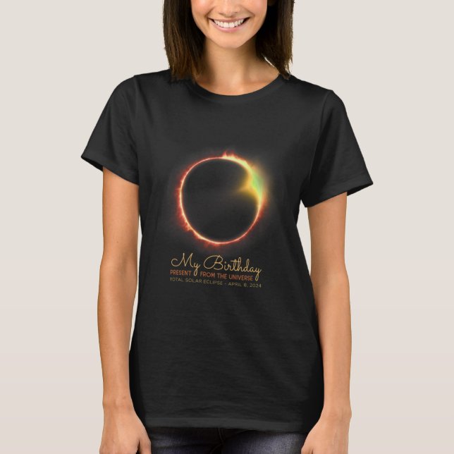 T-shirt Anniversaire Éclipse solaire 2024 Avril 8 Total Éc (Devant)