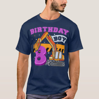 T-shirt Anniversaire Enfant Garçon 8 Ans Vieux Pelle Bâtis