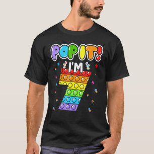 T-shirt Anniversaire Enfants Pop It I Am 7 Years old 7th B