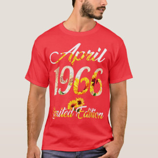T-shirt Anniversaire Femme tournesol Avril 1966 Limited E