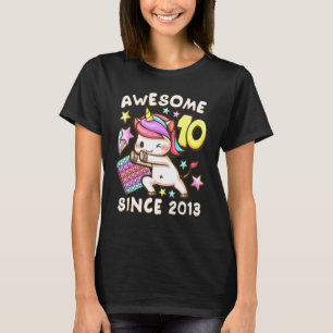 T-shirt Anniversaire fille 10 ans, né 2013, Unicorn, Po