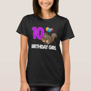 T-shirt Anniversaire Fille 10 T Femmes Écureuil & Nut Anim