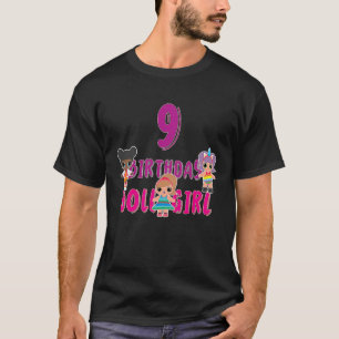 T-shirt Anniversaire Fille 9 ans Poupée Fille Fête Corresp