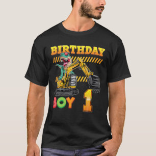 T-shirt Anniversaire Garçon 1 An 1St Excavateur Dinosaur H