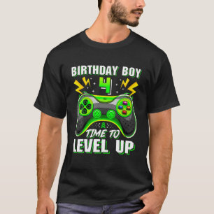 T-shirt Anniversaire Garçon 4 Ans Vidéo Contrôleur 4E
