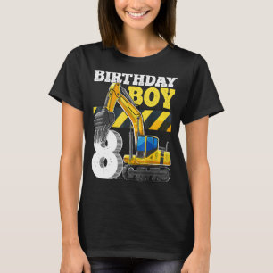 T-shirt Anniversaire Garçon 8e anniversaire Excavateur Con
