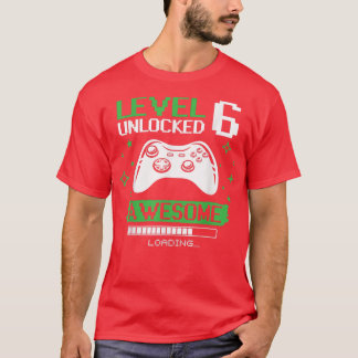 T-shirt Anniversaire Garçon Niveau 6 Jeu vidéo déverrouill