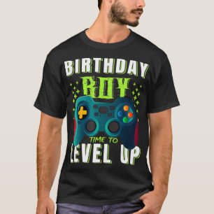 T-shirt Anniversaire Garçon Temps de Niveau Up Funny Vid