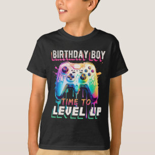 T-shirt Anniversaire Garçon Temps De Niveau Up Video Jeu A