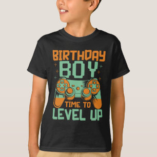 T-shirt Anniversaire Garçon Temps De Niveau Up Vidéo Jeu J