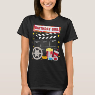 T-shirt Anniversaire Girl Crew Movie Thème de nuit Partie 