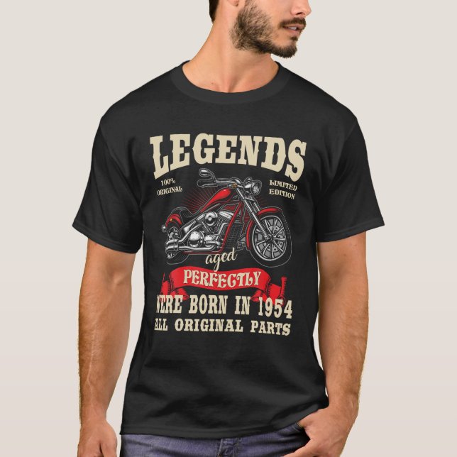 T-shirt Anniversaire Homme Biker Cadeau Moto Chopper 1954  (Devant)