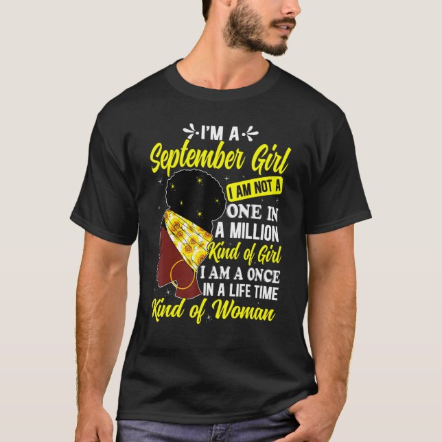 T-shirt Anniversaire Imprenable Reine Noire Née En Septemb (Devant)