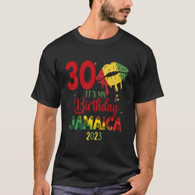 T-shirt Anniversaire Jamaïque Fille 30E 50E Match De Fête (Devant)