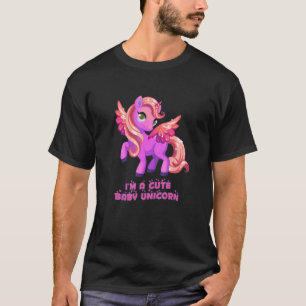 T-shirt Anniversaire Je suis un mignon bébé Unicorn couleu