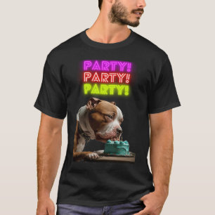 T-shirt Anniversaire Joyeux Anniversaire Gâteau Pitbu