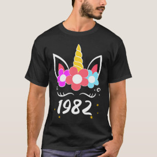 T-shirt Anniversaire licorne vintage 1982