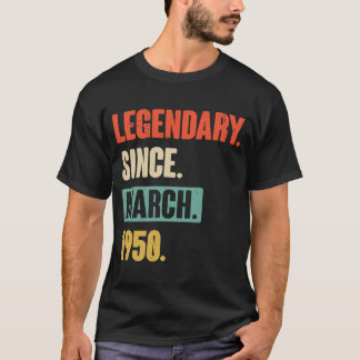 T-shirt Anniversaire Mars 73 Décoration 73 Ans Vintag