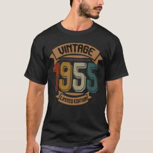 T-shirt Anniversaire Né En 1955 Vintage 1