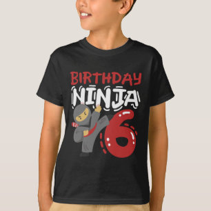 T-shirt Anniversaire Ninja 6 ans Karate Enfants 6e anniver