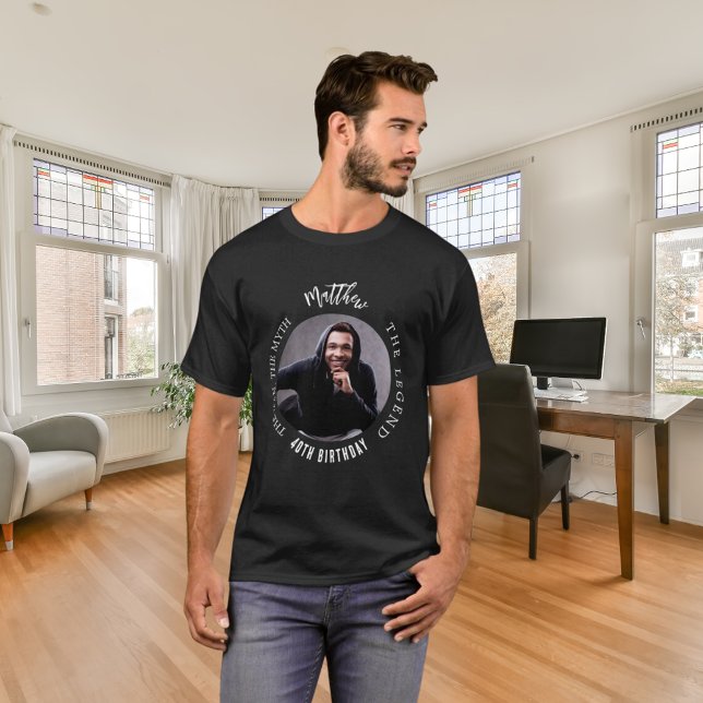 T-shirt Anniversaire noir blanc photo homme mythe légende (Créateur téléchargé)