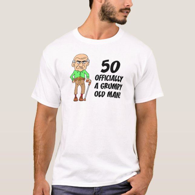 T-shirt Anniversaire Officiellement Grumpy Old Man (Devant)
