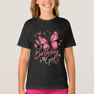 T-shirt anniversaire Papillon rose pour adolescent