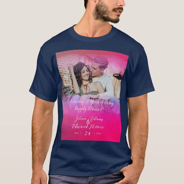 T-shirt Anniversaire photo Holographie Personnalisée (Devant)