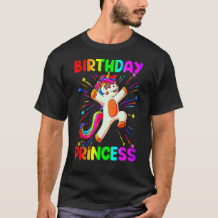 T-shirt Anniversaire Princesse Girl mignonne Rainbow Unico