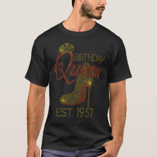 T-shirt Anniversaire Reine Est 1957 Chaussures Reine Couro