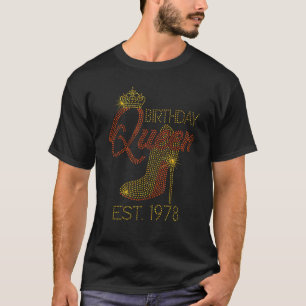 T-shirt Anniversaire Reine Est 1978 Chaussures Reine Couro