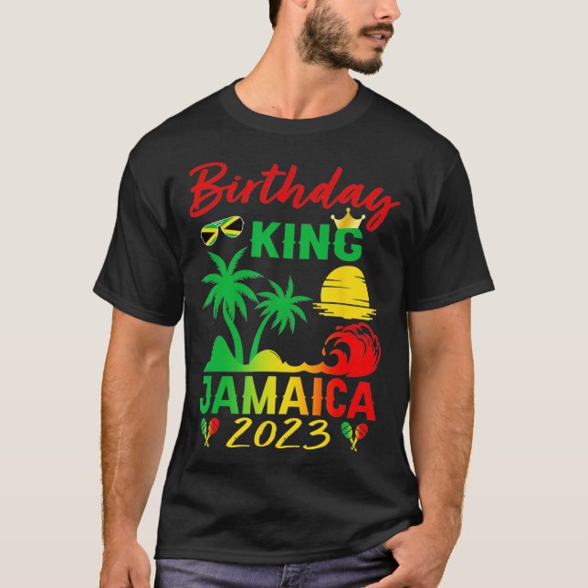 T-shirt Anniversaire Roi Jamaïque 2023 Voyage de vacances  (Devant)