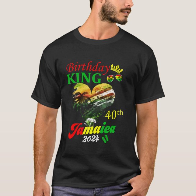 T-shirt Anniversaire Roi Jamaïque 40ème fête Vacances jama (Devant)