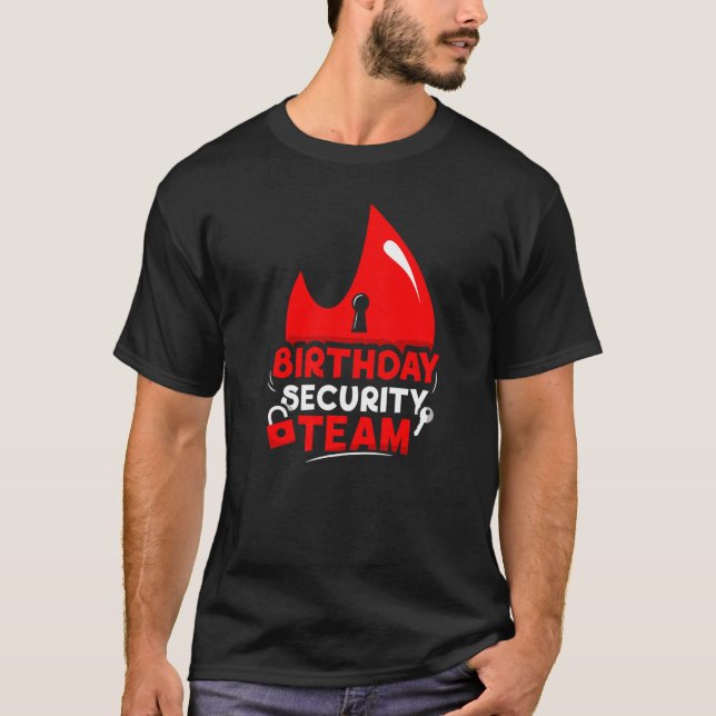 T-shirt Anniversaire Sécurité Équipe Job Bouncer Garde Por (Devant)