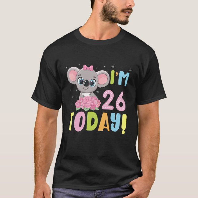 T-shirt Anniversaire Sloth J'ai 26 ans aujourd'hui heureux (Devant)