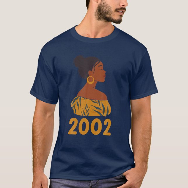 T-shirt Anniversaire T S Né En 2002 20 Ans Femmes Noires (Devant)