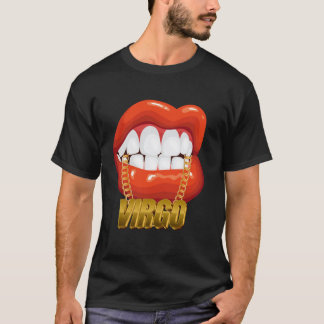 T-shirt Anniversaire Vierge Lèvres Rouges Signe du zodiaqu