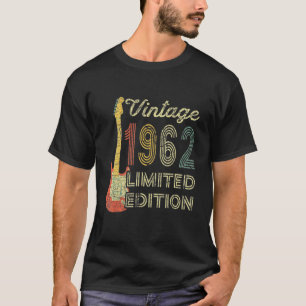 T-shirt Anniversaire vintage 1962, Guitare 60e Anniversair