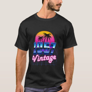T-shirt Anniversaire Vintage 1967 58 Ans Rétro Palmier Ann